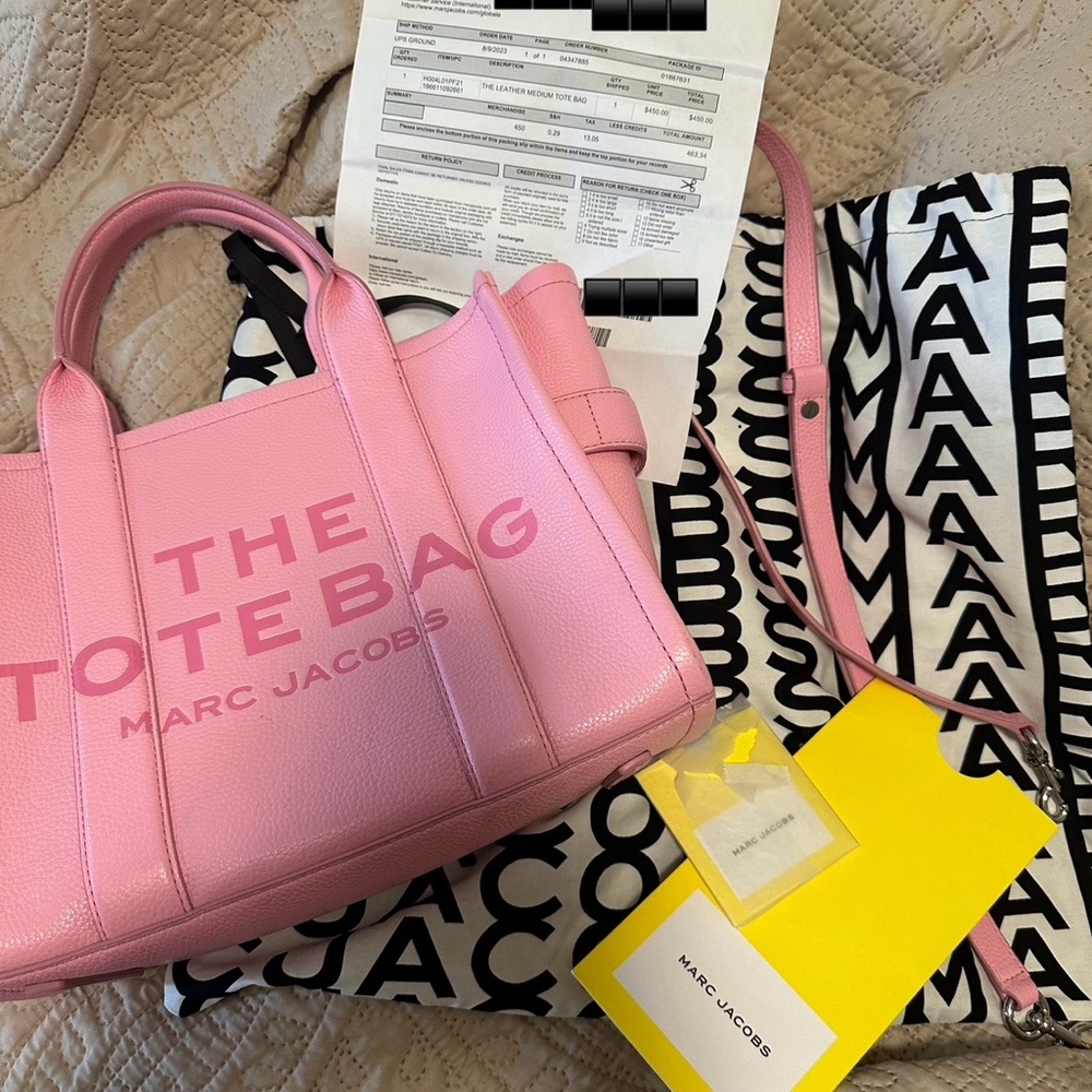 Medium leather Candy Pink Marc Jacobs tote bag